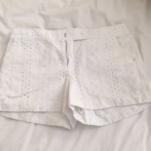 White textured shorts